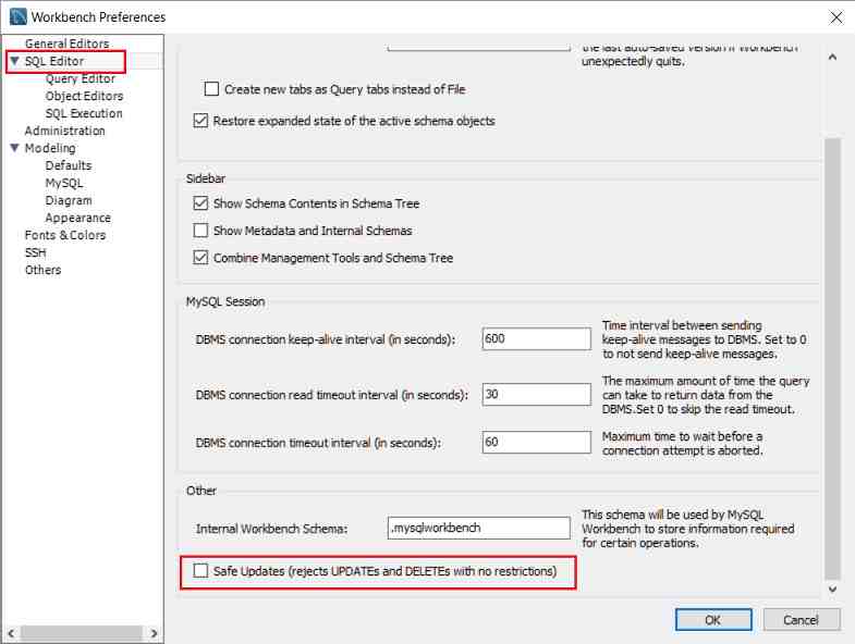 MySQL SQL_SAFE_UPDATES