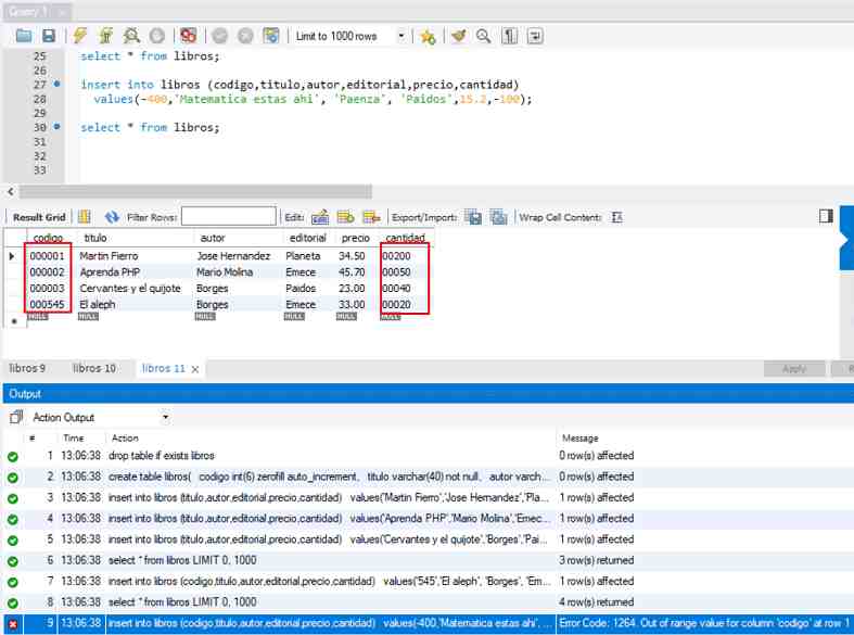 MySQL zerofill
