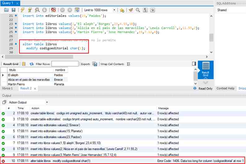 MySQL clave foránea