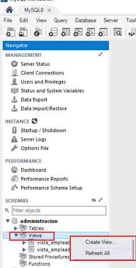 MySQL create view editor workbench