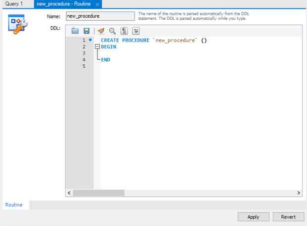 MySQL procedimientos almacenados creación Workbench