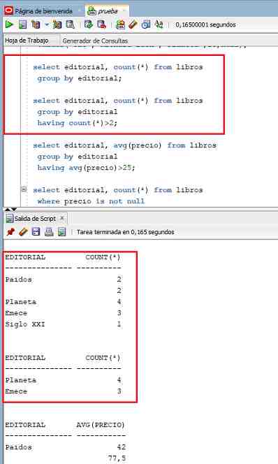 SQL Developer having