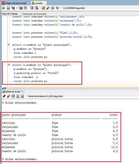 SQL Developer cross join