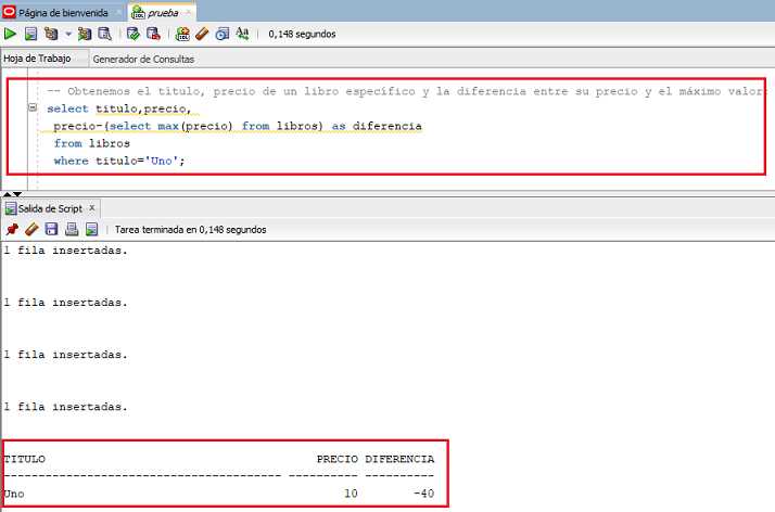 SQL Developer subconsulta como expresión