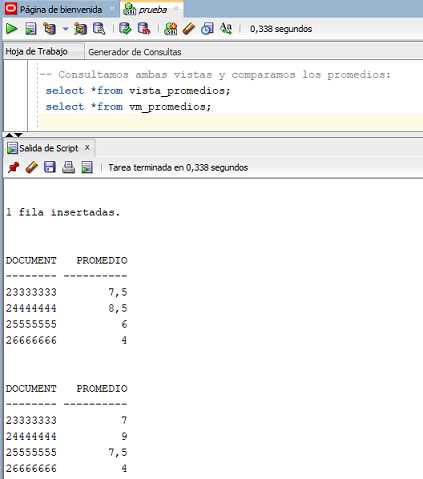 SQL Developer materialized view