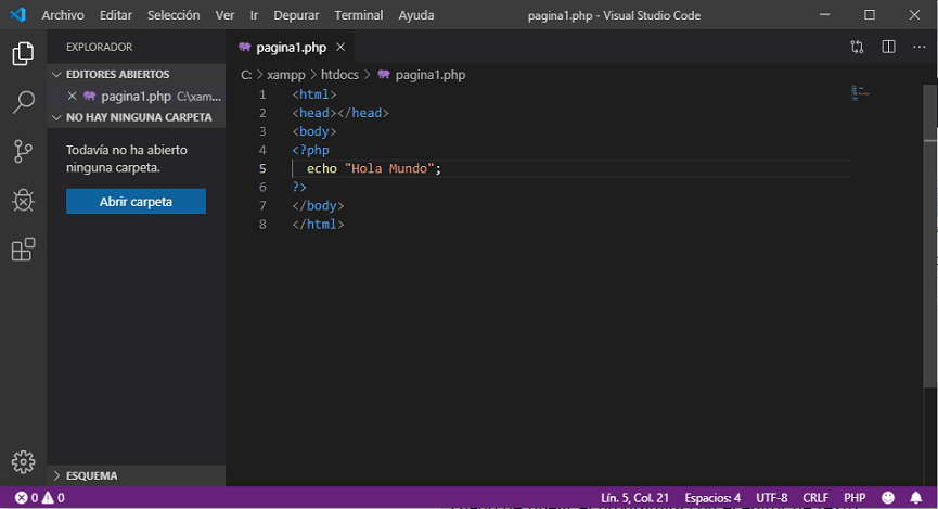 Editor PHP VSCode
