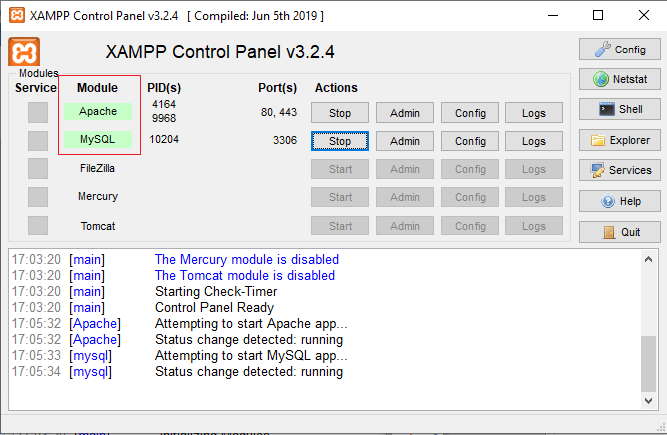 instalación de XAMPP