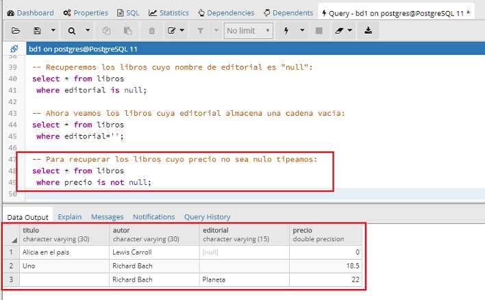 PostgreSQL pgAdmin is null