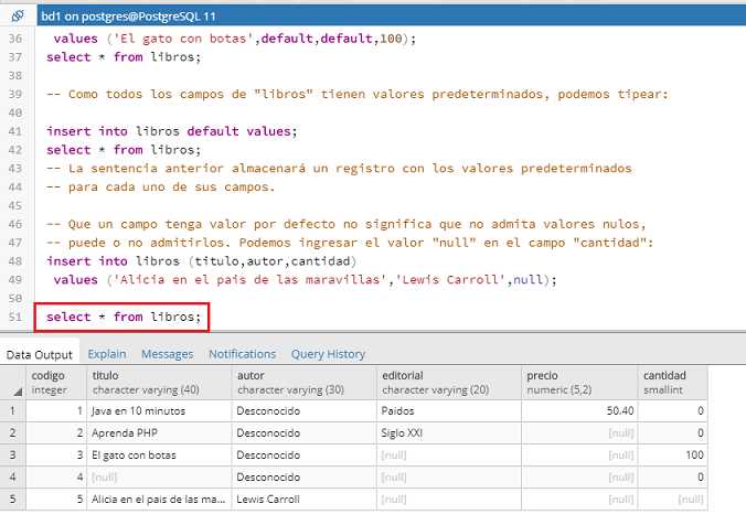 PostgreSQL pgAdmin default