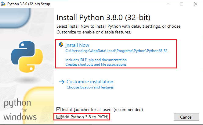 instalación de python