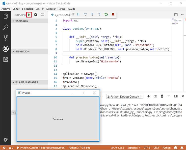 programa mínimo wxPython