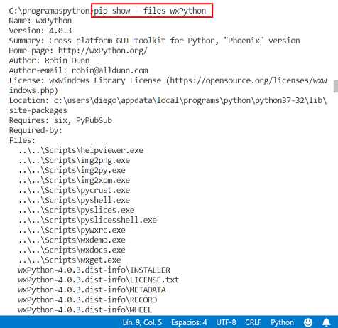 pip show --files