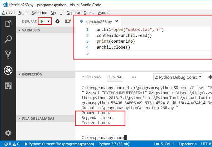 lectura archivo de texto Python