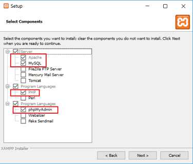 instalación de xampp