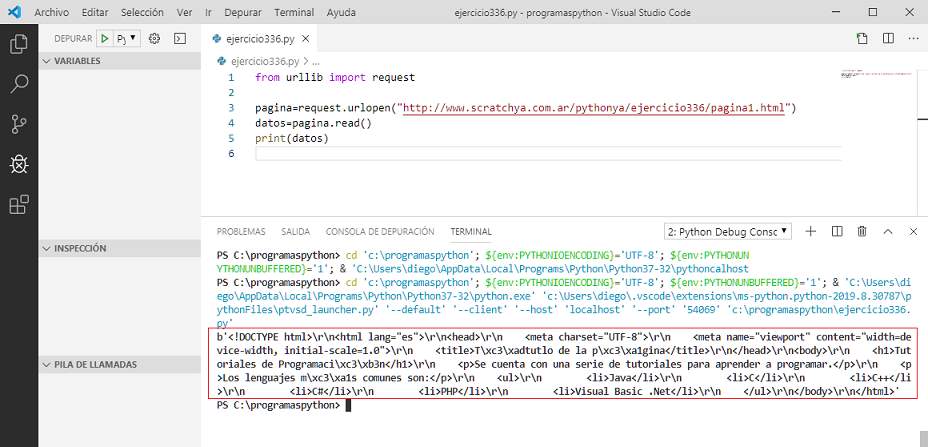 lectura de página html en Python