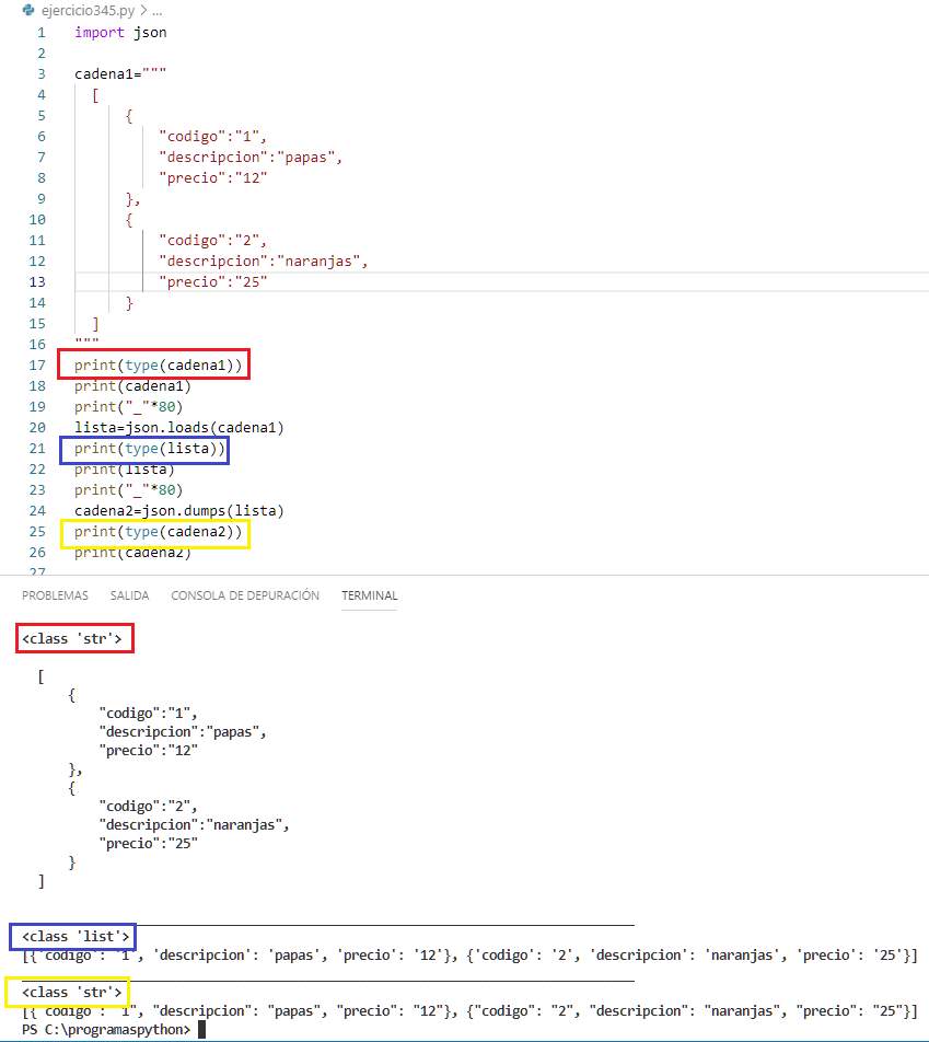 json serialización y deserialización Python