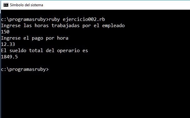 ejecucion programa ruby