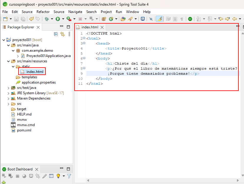 Creación del contenido de un archivo HTML