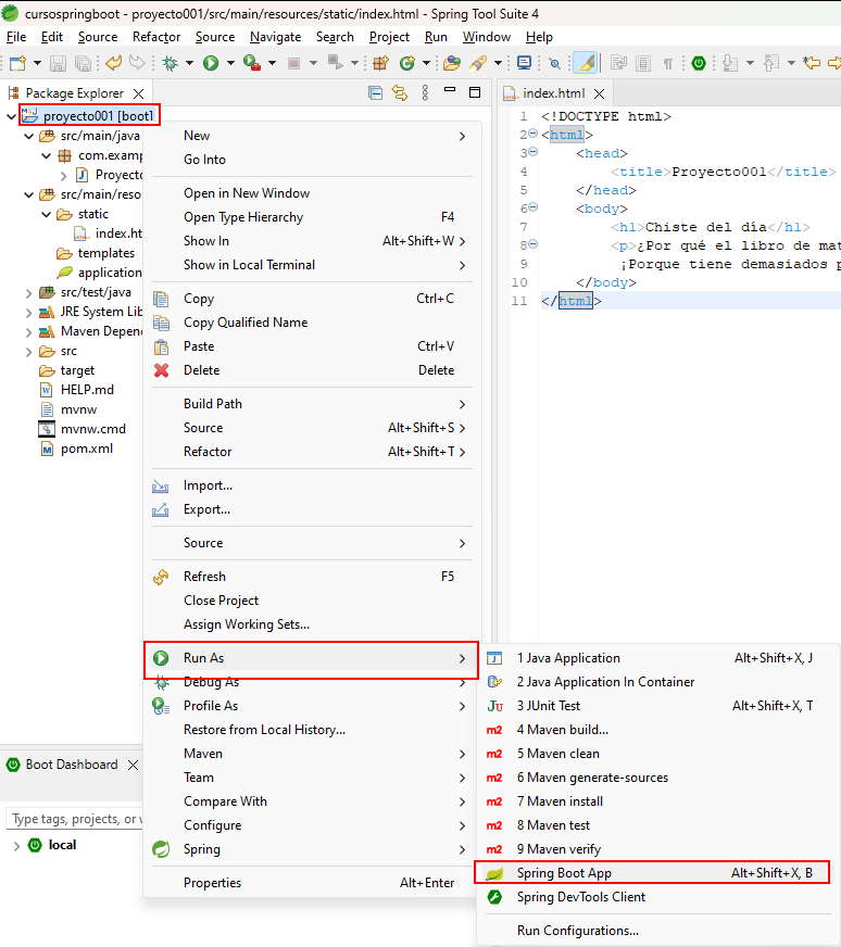 Ejecutar proyecto Spring Boot