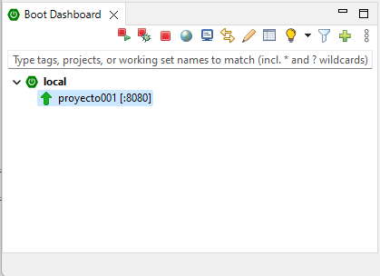 Ejecutar proyecto Spring Boot en el Boot Dashboard