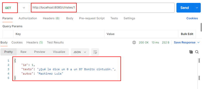 recuperar un chiste por su codigo