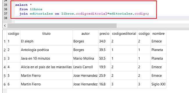 SQLite Browser select join