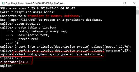 SQLite CLI insert