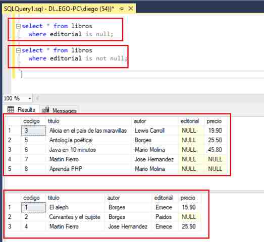 SQL Server Management Studio between