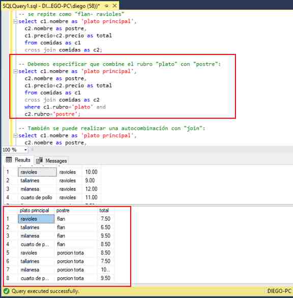 SQL Server Management Studio cross join