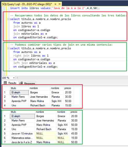 SQL Server Management Studio múltiples join