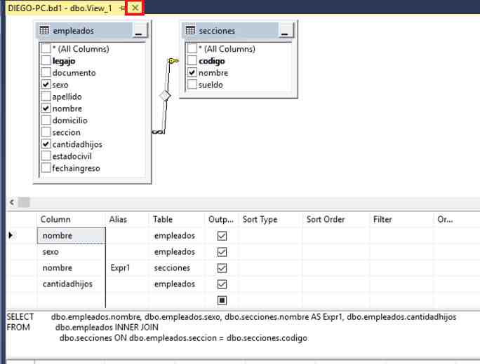 SQL Server Management Studio vistas en el object explorer crear vista