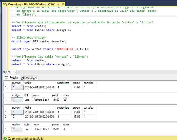 SQL Server Management Studio drop trigger