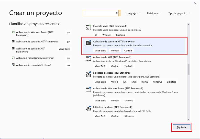 Microsoft Visual Studio - Nuevo Proyecto