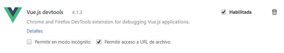 Vue Devtools URL de archivo